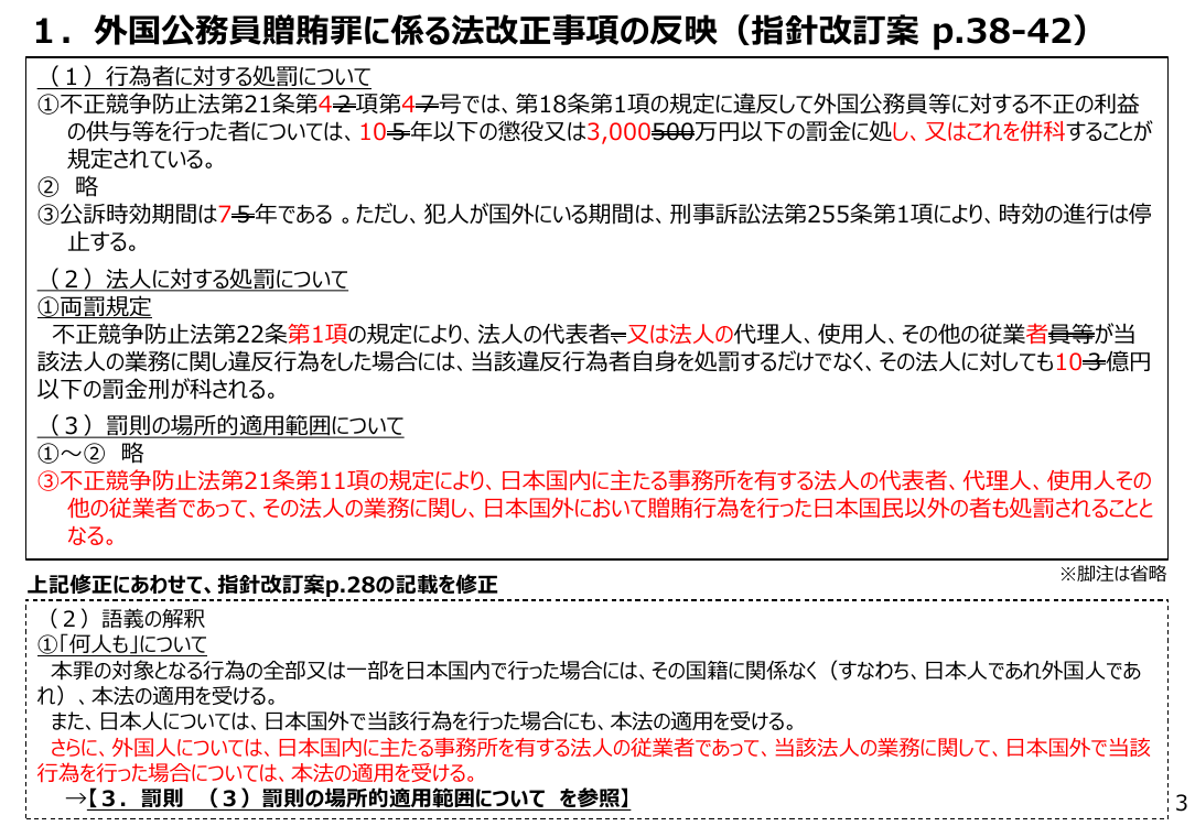 外国公務員贈賄防止指針の改訂 該当資料スライド 10枚目