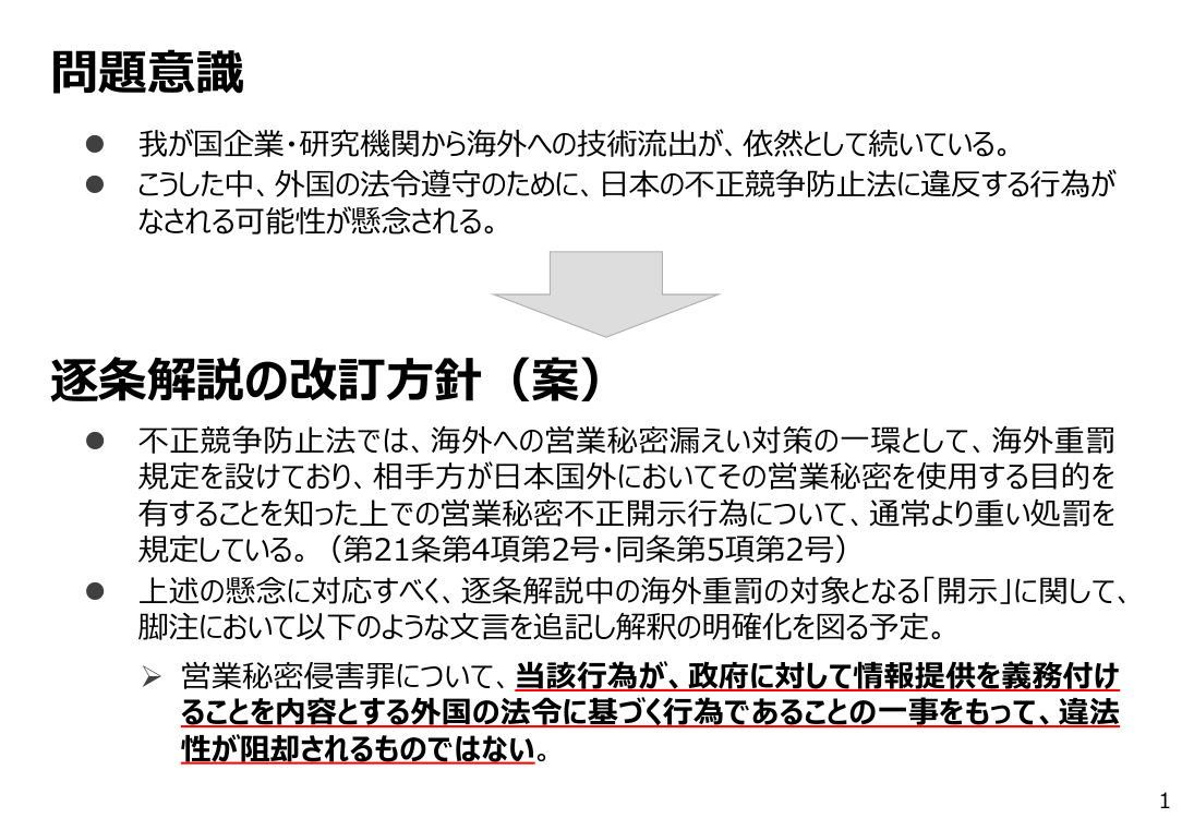 第25回 改正不正競争防止法の施行および周知 資料スライド 3枚目