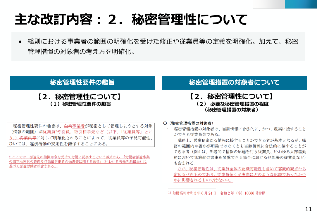 第27回 営業秘密管理指針の改訂 資料スライド 10枚目