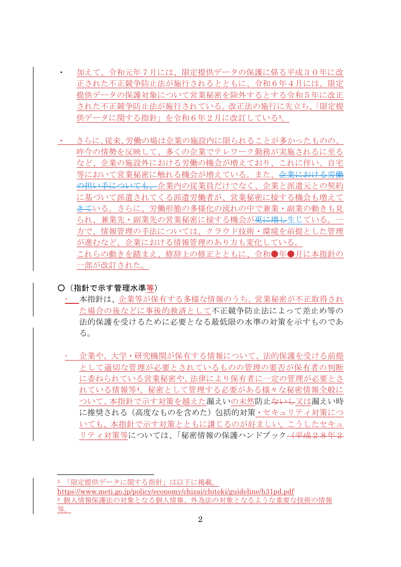 限定提供データに関する指針の改訂 該当資料スライド 1枚目