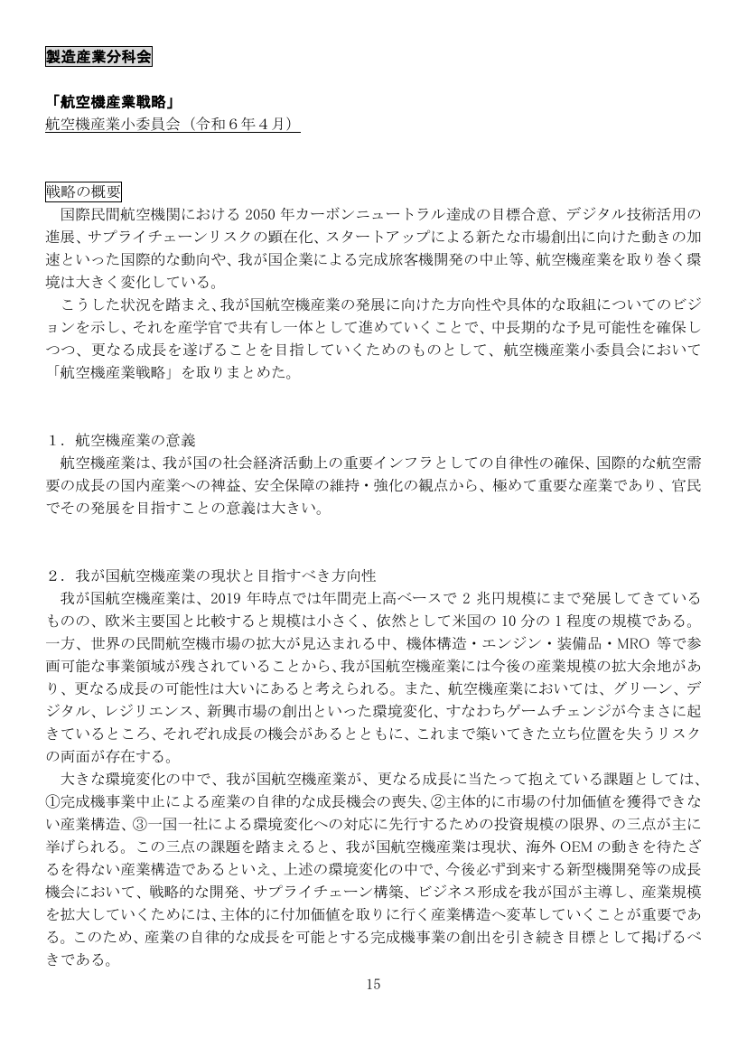 航空機産業戦略
