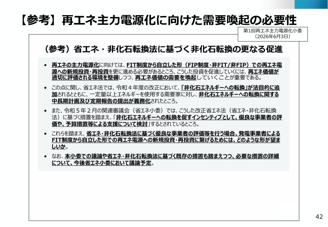 【参考】再エネ主力電源化に向けた需要喚起の必要性