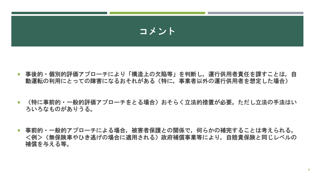 第3回 自動運転の損害賠償・責任分配ルール 資料スライド 6枚目