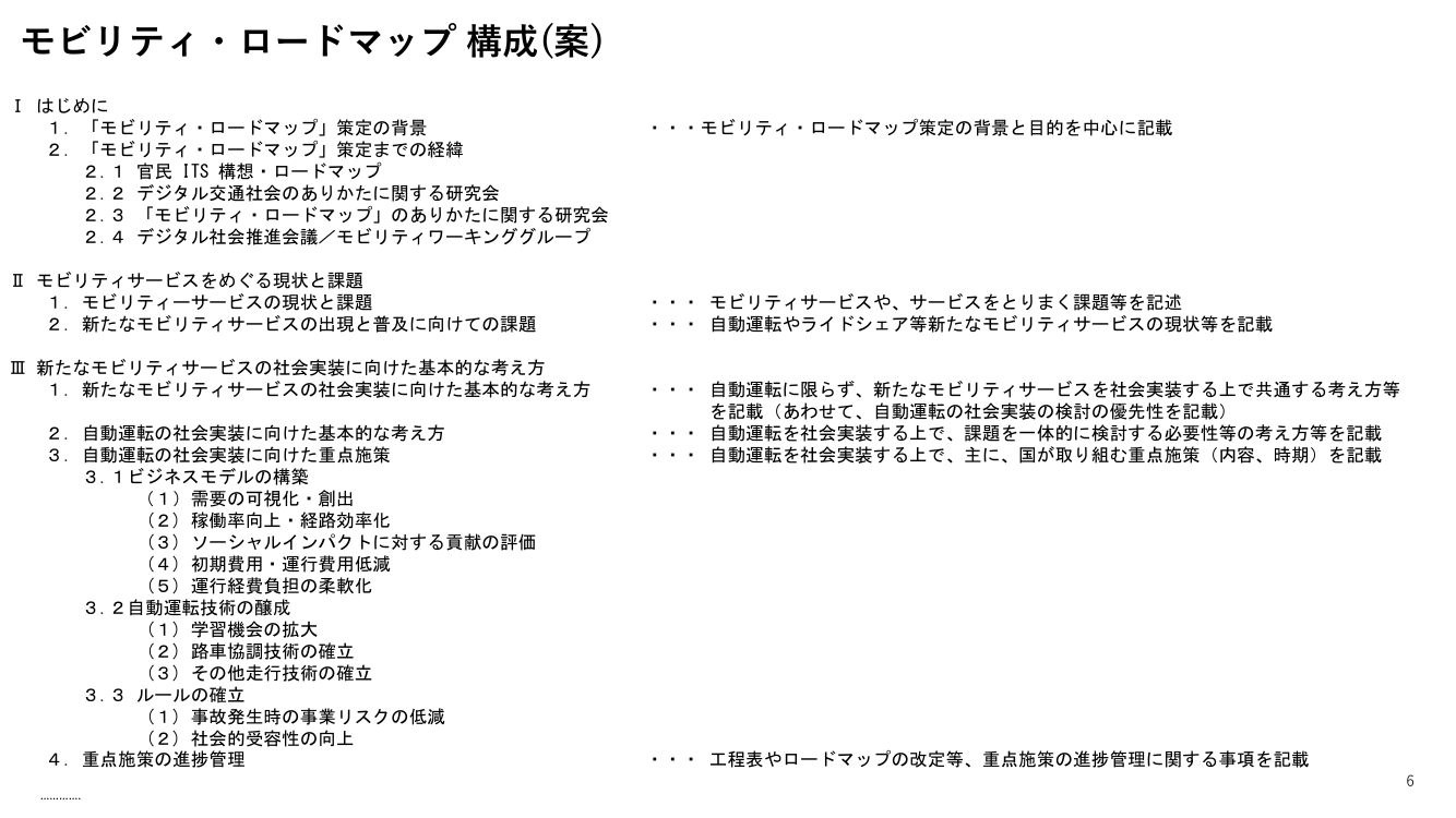 第3回 モビリティ・ロードマップの策定 資料スライド 6枚目
