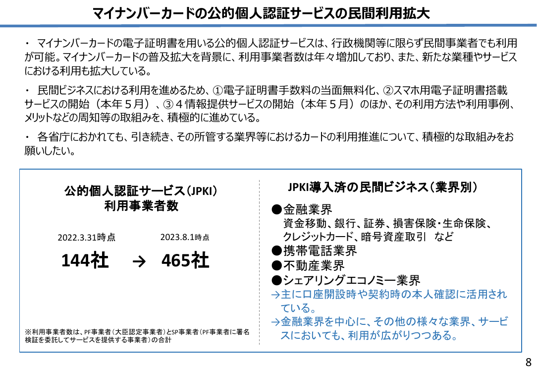 第5回 公的個人認証サービス等の利活用促進 資料スライド 2枚目