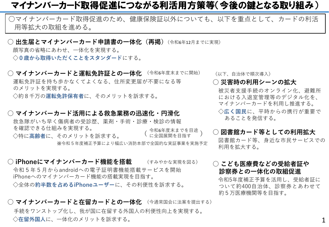 マイナンバーカード申請・管理環境の整備 該当資料スライド 1枚目