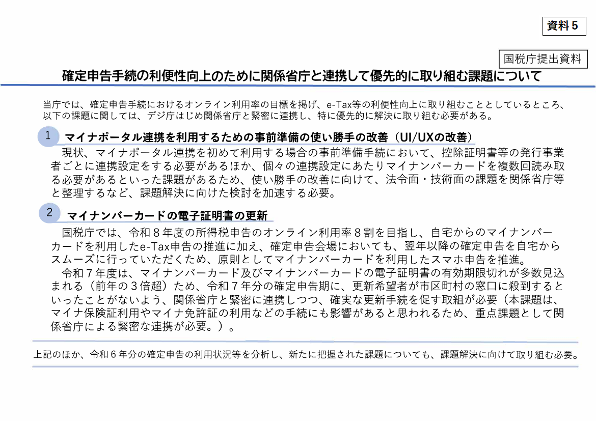 書かない確定申告（自動入力化） 該当資料スライド 1枚目