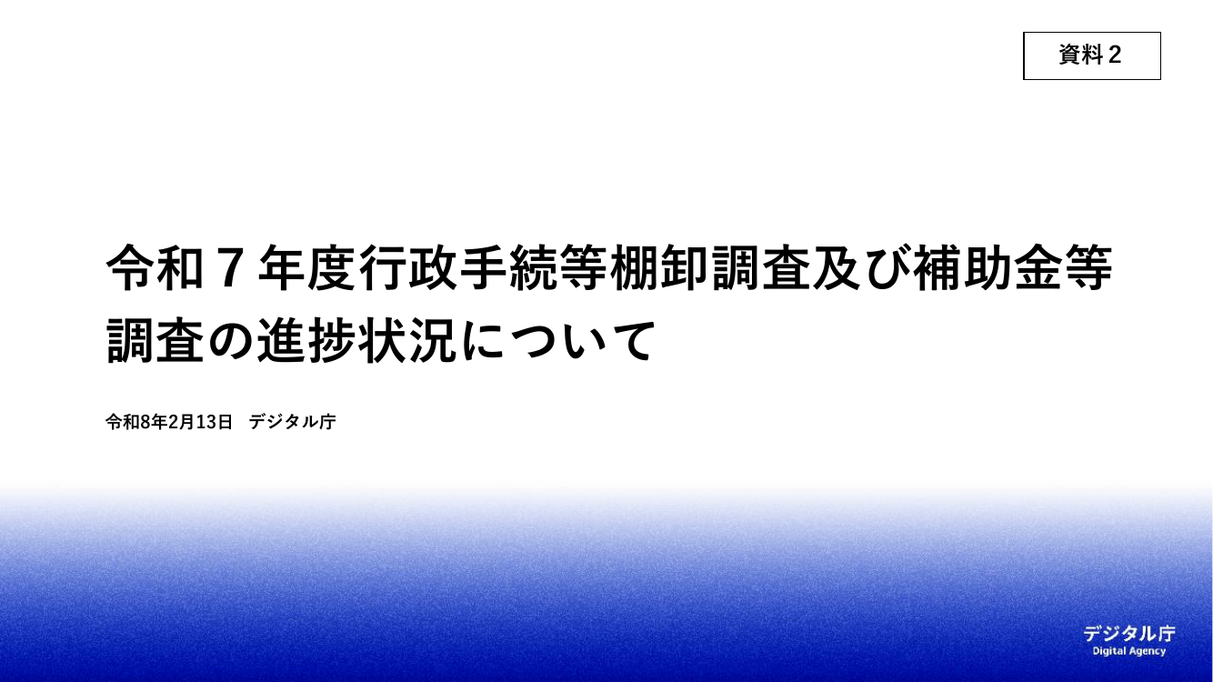 第10回 行政手続の棚卸調査 資料スライド 1枚目
