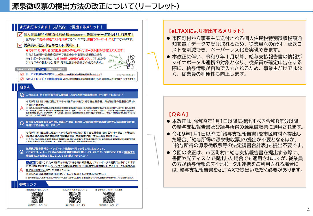 給与所得の源泉徴収票の提出不要化 該当資料スライド 4枚目