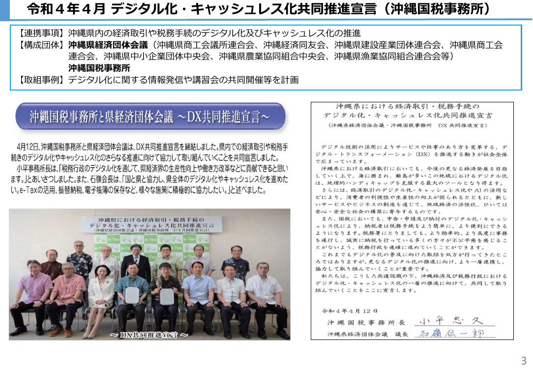 第2回 確定申告及び事業者のデジタル化促進の周知協力 資料スライド 3枚目