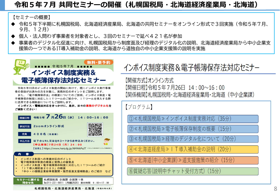 第2回 確定申告及び事業者のデジタル化促進の周知協力 資料スライド 8枚目