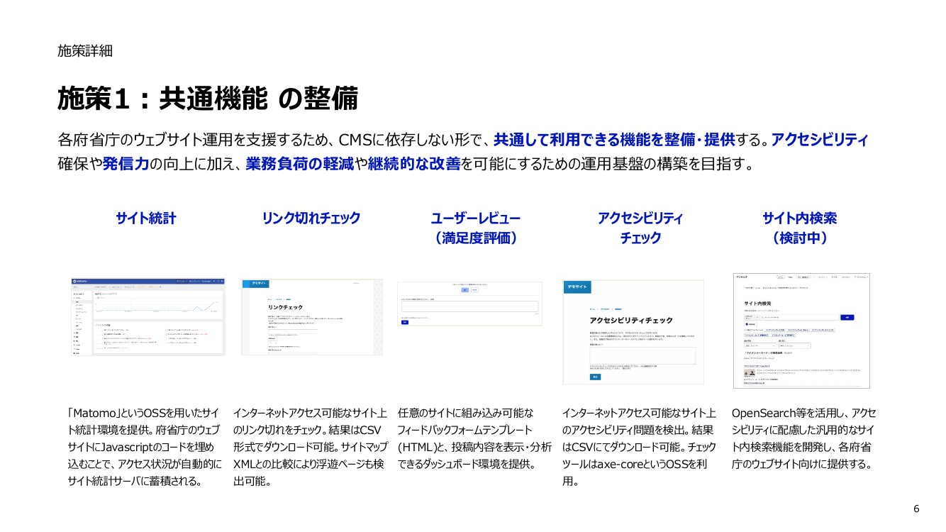 第8回 政府ウェブサイトの情報発信力強化・共通基盤整備 資料スライド 6枚目