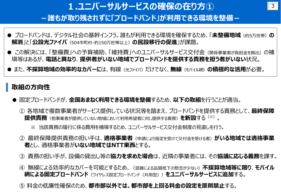 光ファイバ・デジタル田園都市インフラ整備計画 資料スライド
