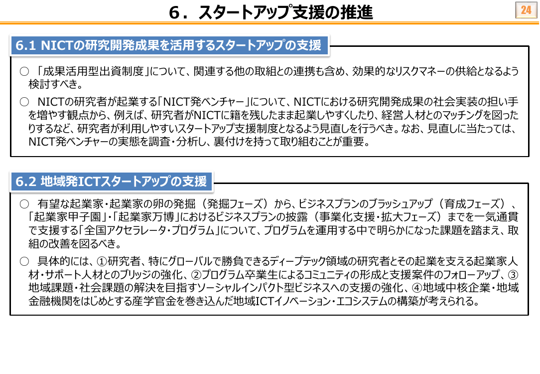 6. スタートアップ支援の推進