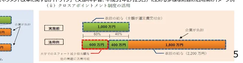 クロスアポイントメント制度の活用例を示すインフォグラフィック