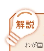 電球のイラストの中に「解説」と書かれたアイコン