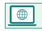 インターネットに接続されたラップトップのアイコン