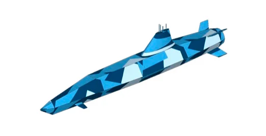 迷彩柄の潜水艦のイラスト
