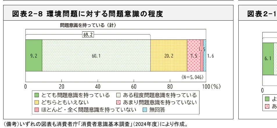 環境問題に対する問題意識の程度を示す棒グラフ