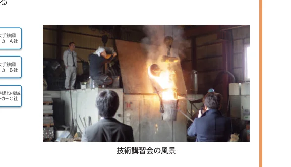鋳造現場での技術講習会の様子