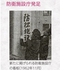 防衛施設庁の看板が掲げられている様子を写した写真（1962年11月）