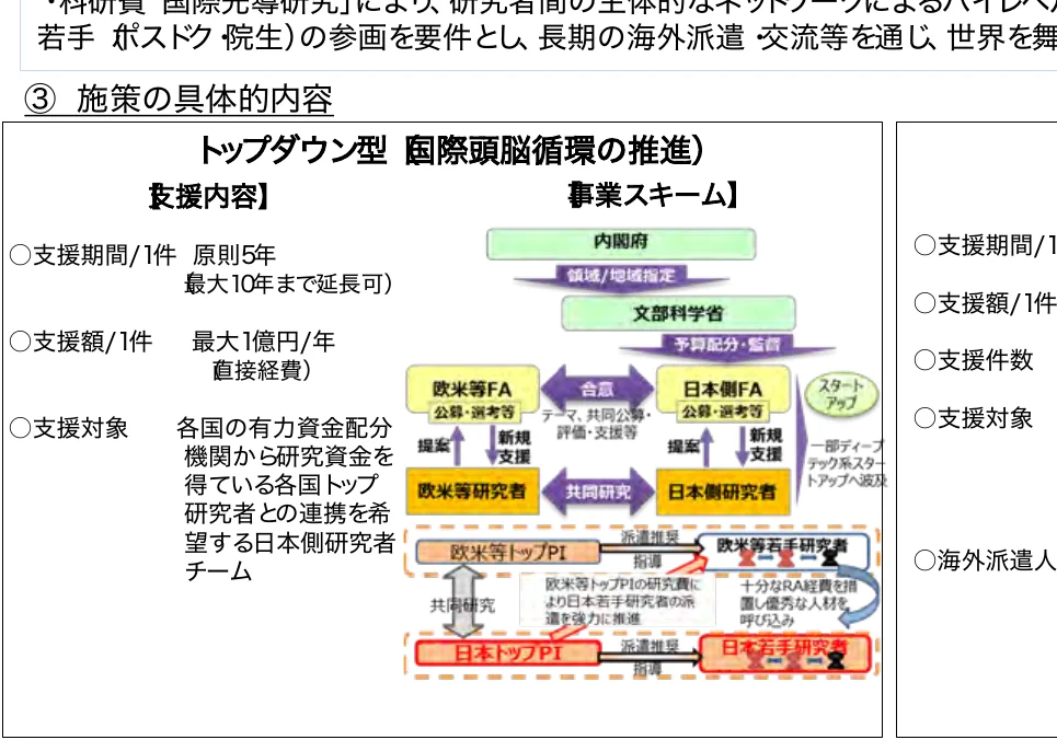 トップダウン型 国際頭脳循環の推進 事業スキーム