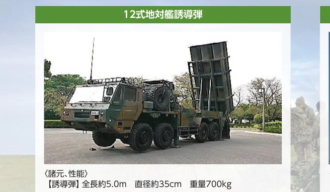 12式地対艦誘導弾の車両が写った写真