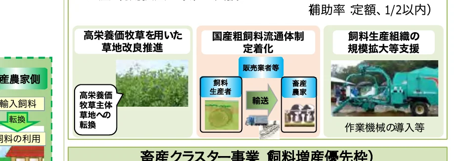 飼料生産・流通・利用に関するフロー図