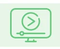 コンピューター画面上の再生ボタンとシークバーのアイコン