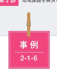「事例 2-1-6」と書かれた、クリップで留められたピンク色のメモ用紙風の装飾デザイン