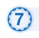 青い円形の中に数字の7が描かれたアイコン