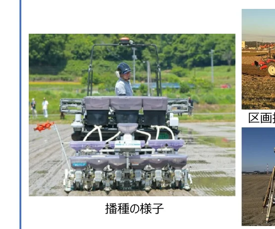田植え機が田んぼで作業している様子