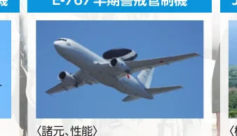 飛行中のE-767早期警戒管制機の写真