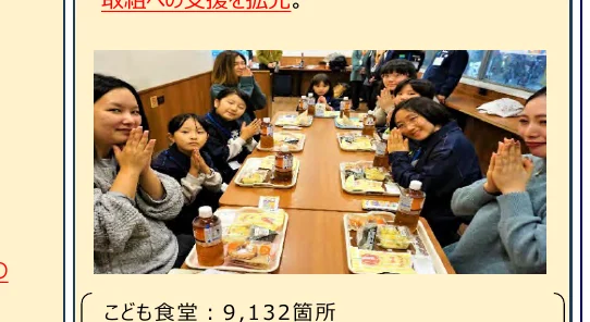 子供食堂で食事をする人々