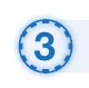 数字の「3」が描かれた青い円形のアイコン