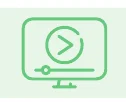 コンピューター画面上の再生ボタンとシークバーのアイコン
