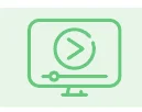 コンピュータ画面上の再生ボタンとシークバーのアイコン