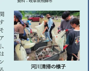 河川清掃の様子を写した写真