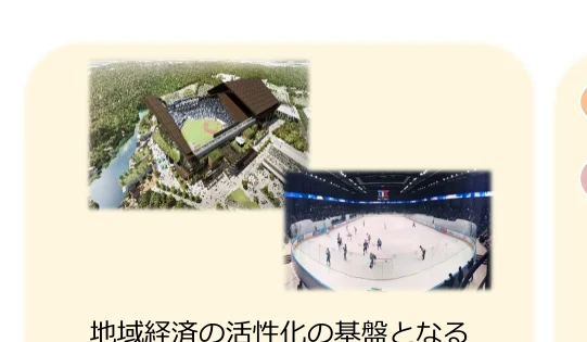 野球場とアイスホッケーリンクの写真