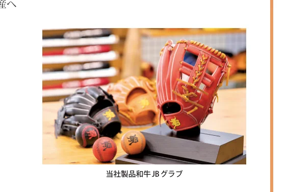 野球のグローブ（グラブ）とボールが展示されている写真