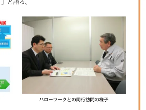 ハローワークとの同行訪問の様子を写した写真