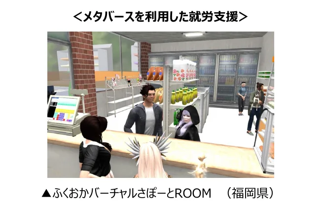 メタバース空間で接客トレーニングを行う様子