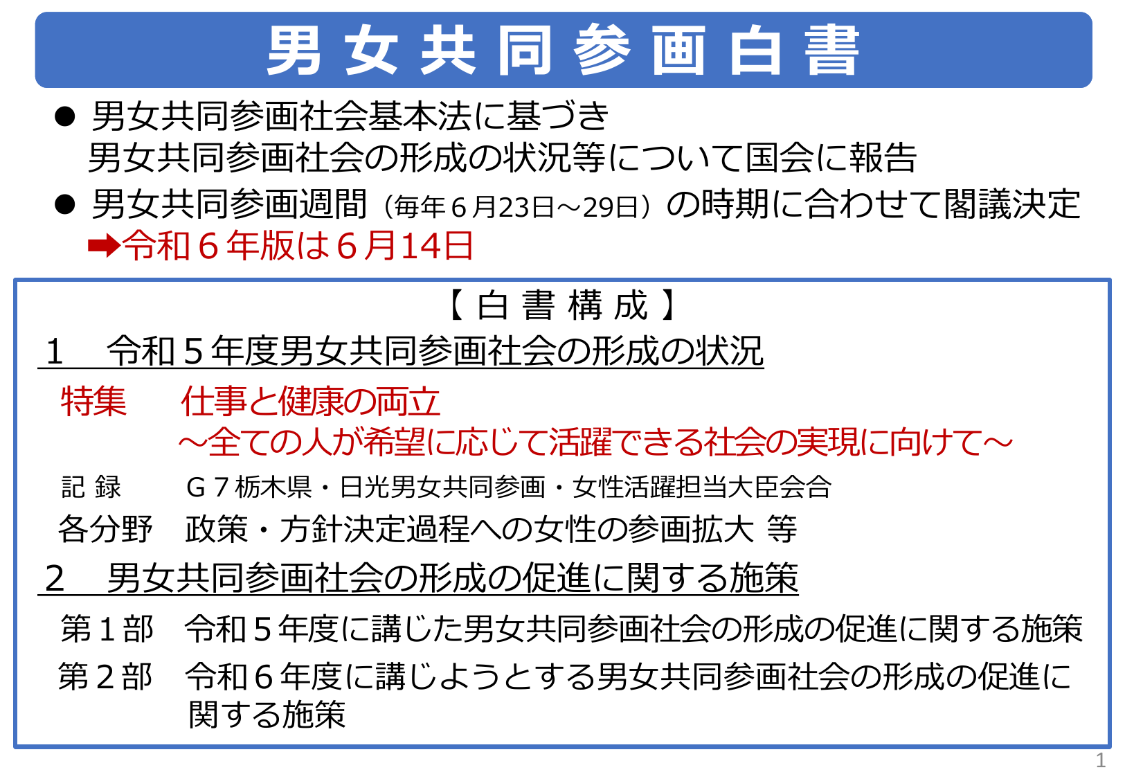 男女共同参画週間の期間