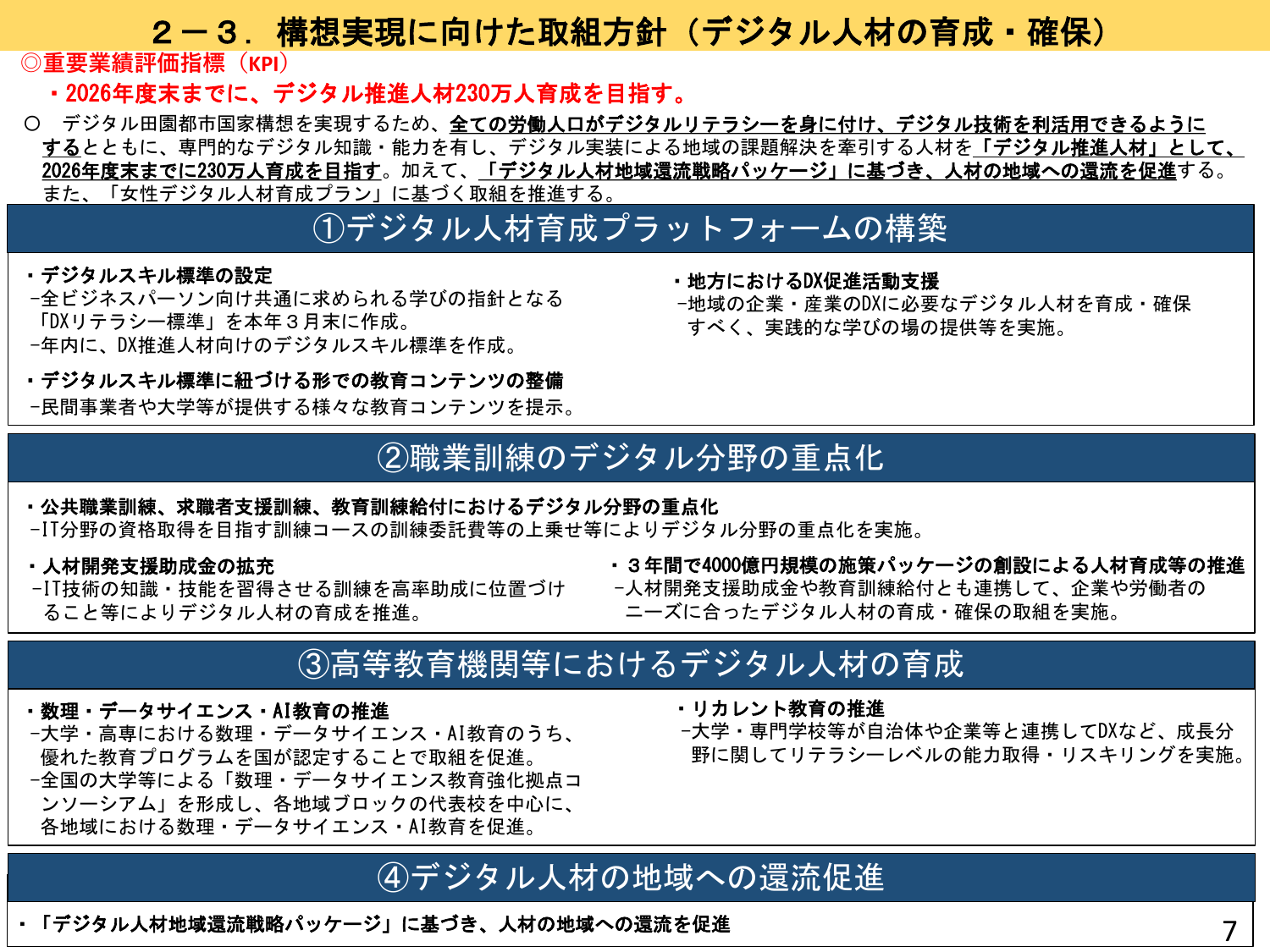 デジタル人材230万人育成