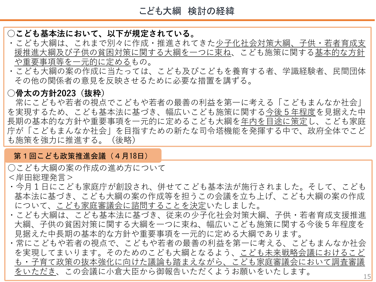 こども大綱の計画期間