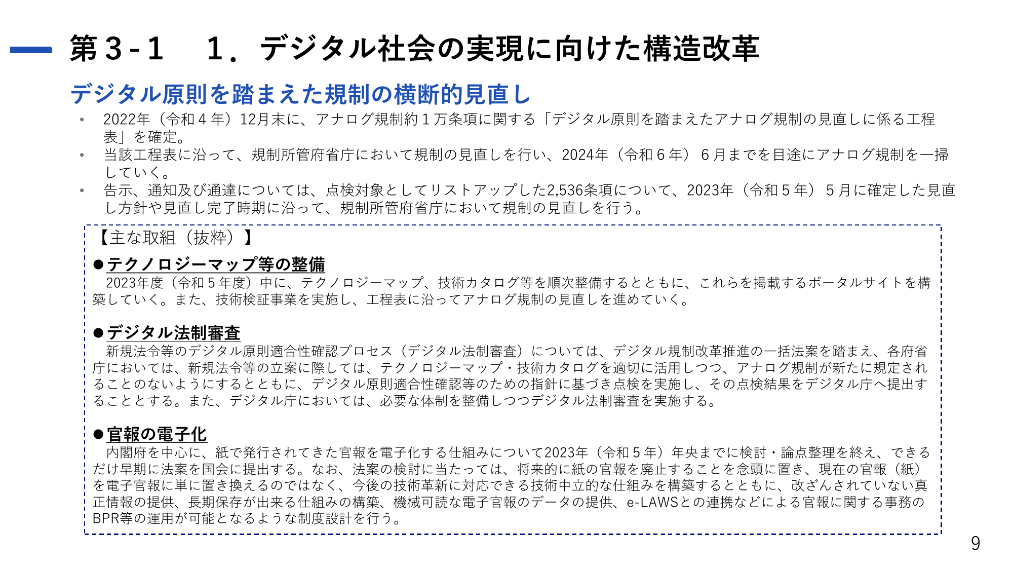 第3-1 1. デジタル社会の実現に向けた構造改革