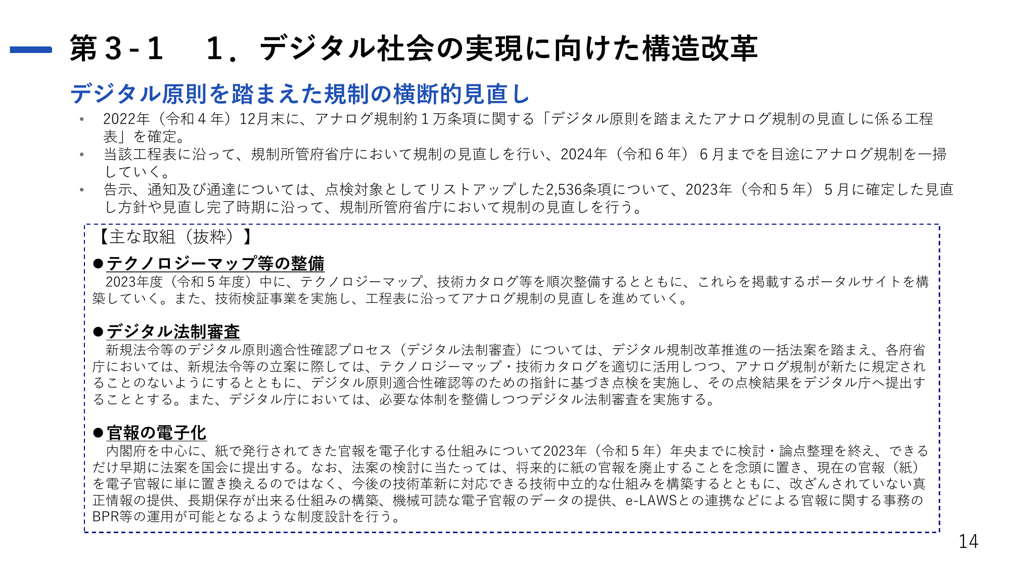 デジタル社会の実現に向けた重点計画（概要）