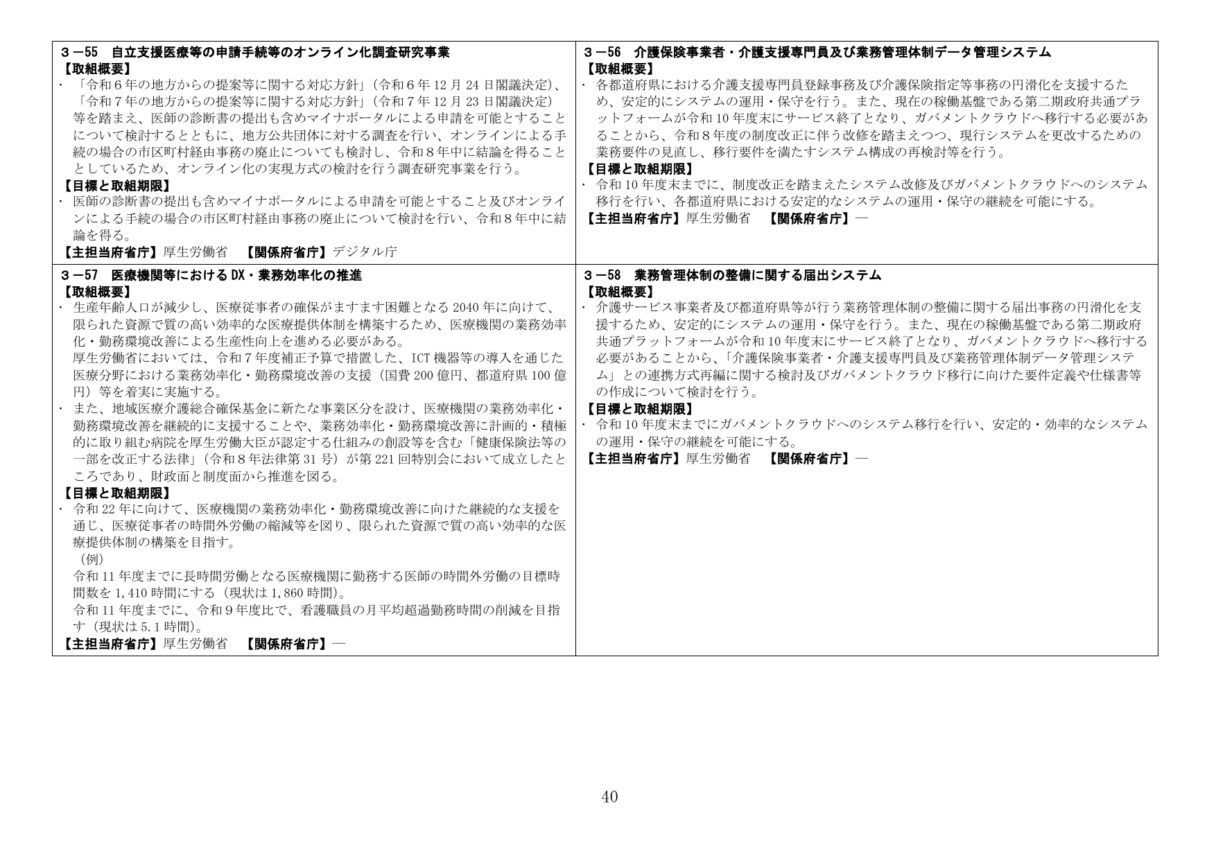 行政事務のデジタル化および医療機関のDX推進に関する取組