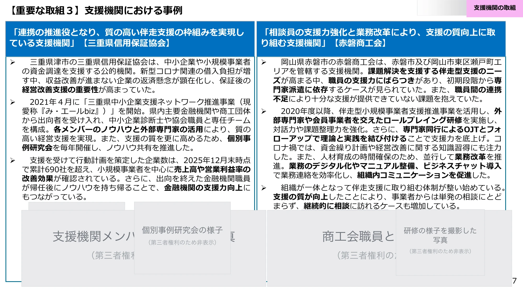 【重要な取組３】支援機関における事例