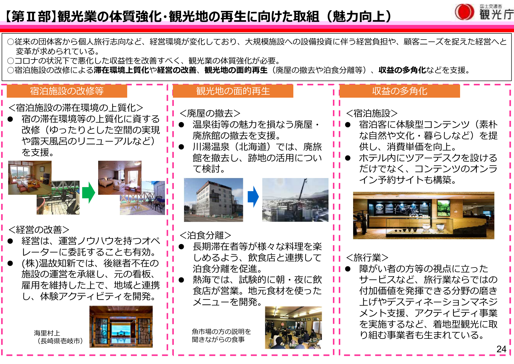 【第Ⅱ部】観光業の体質強化・観光地の再生に向けた取組（魅力向上）